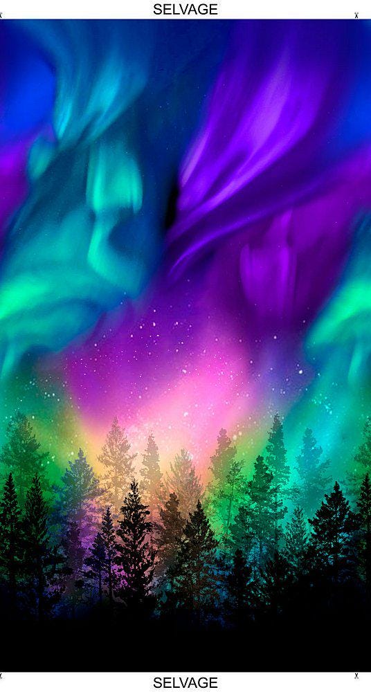 Fabric Panel Aurora 24"x44" Multi 100% Cotton Timeless Treasures