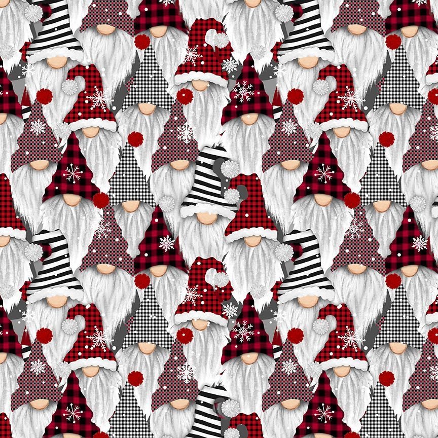 Quilting Cotton Holiday Gnomes Gnome for The Holidays Timeless Treasures