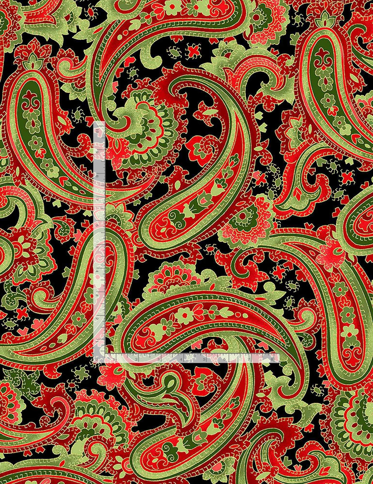 Quilting Cotton Gilded Rose Paisley Timeless Treasures