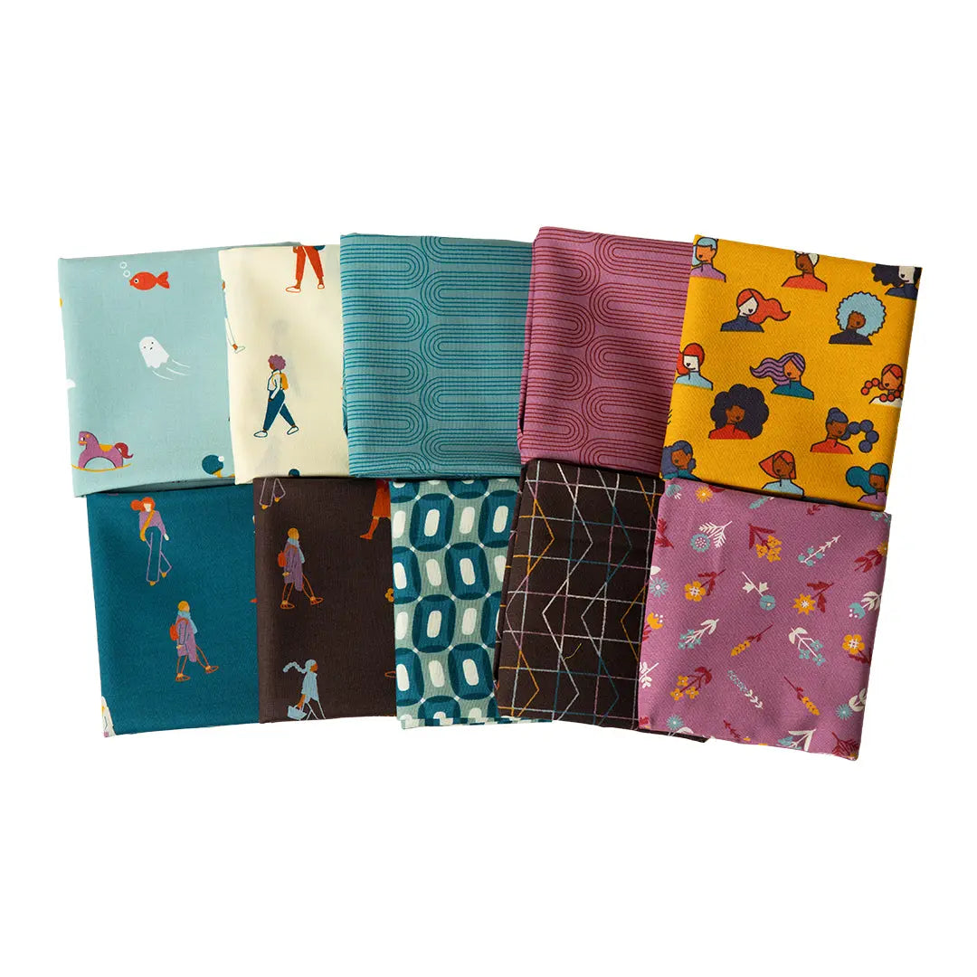 Cotton Fat Quarter Bundle To and Fro Set of 10