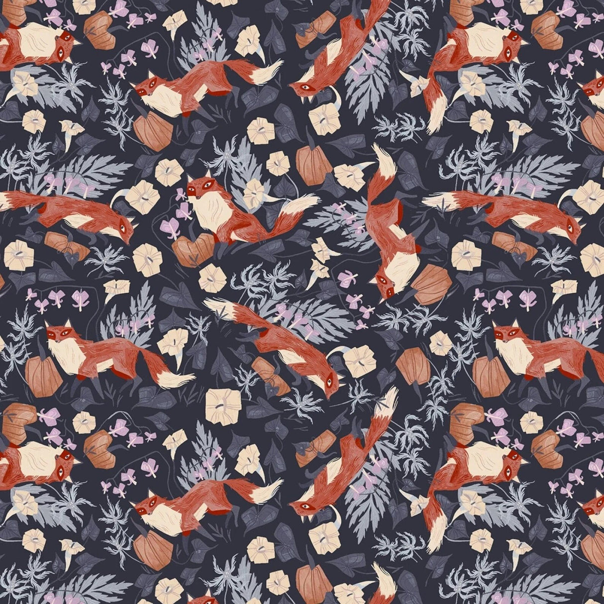 Quilting Cotton Toil & Trouble Foxy Graphite Fox Dear Stella
