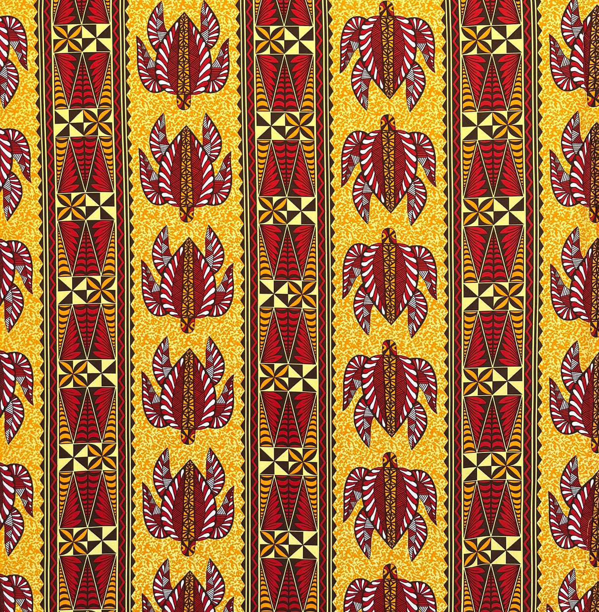 Peachskin Fabric Tonga Sea Turtles Polynesian Floral Print