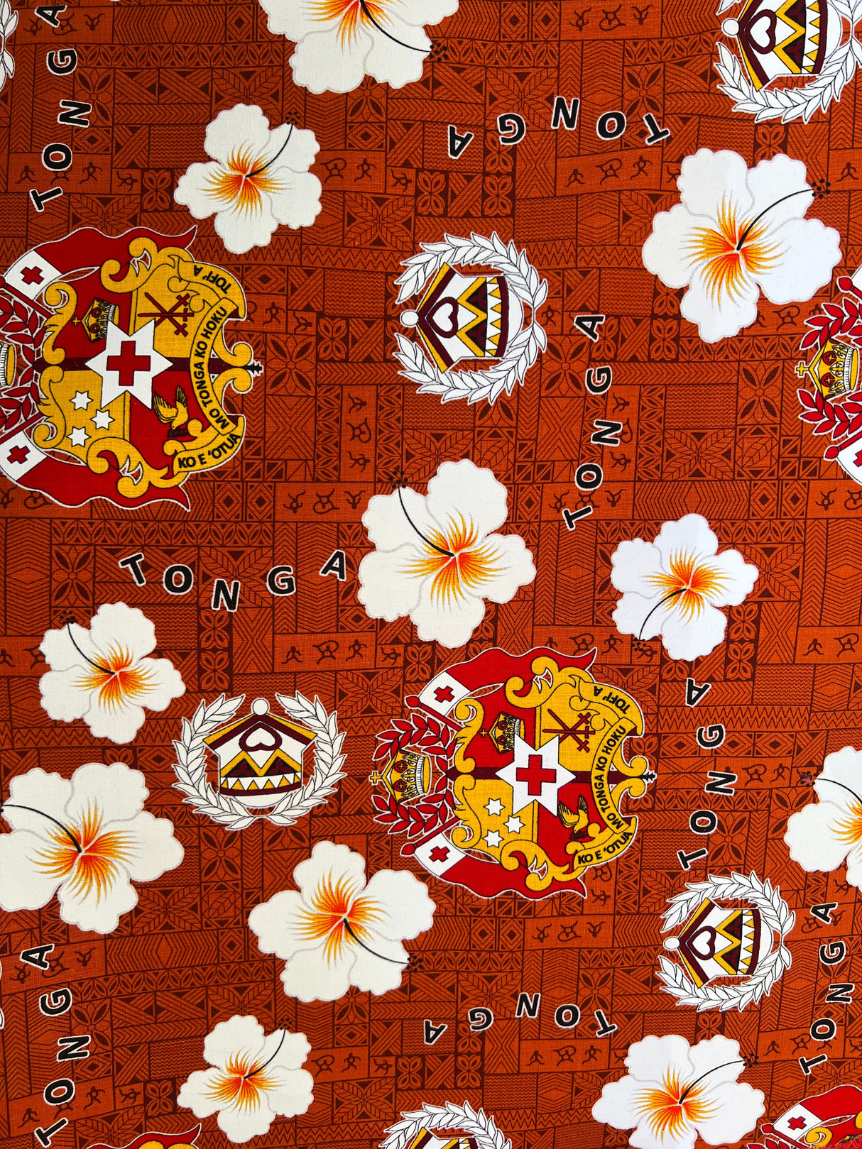 Cotton Barkcloth Tonga Seal Hibiscus Fabric