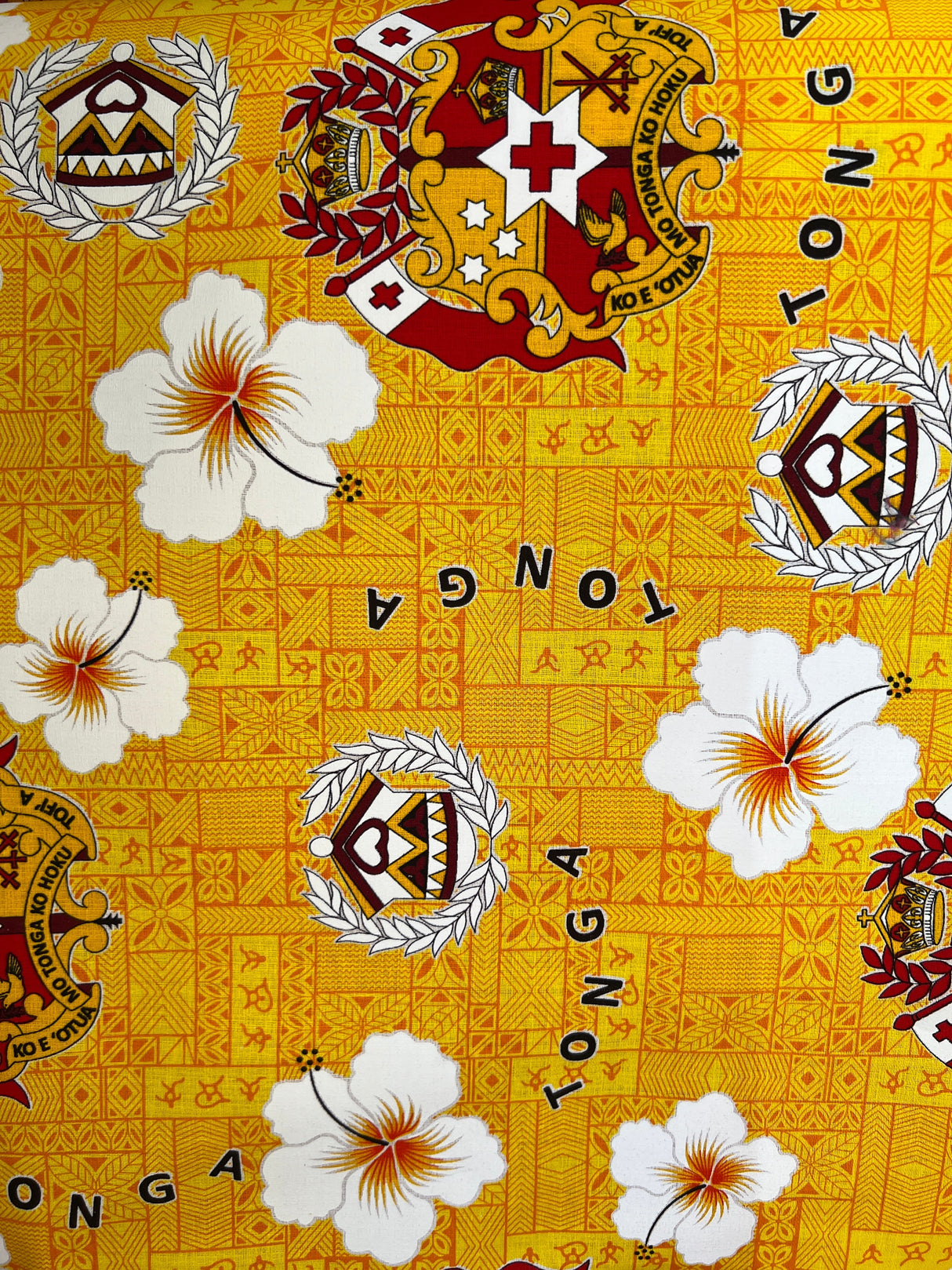 Cotton Barkcloth Tonga Seal Hibiscus Fabric