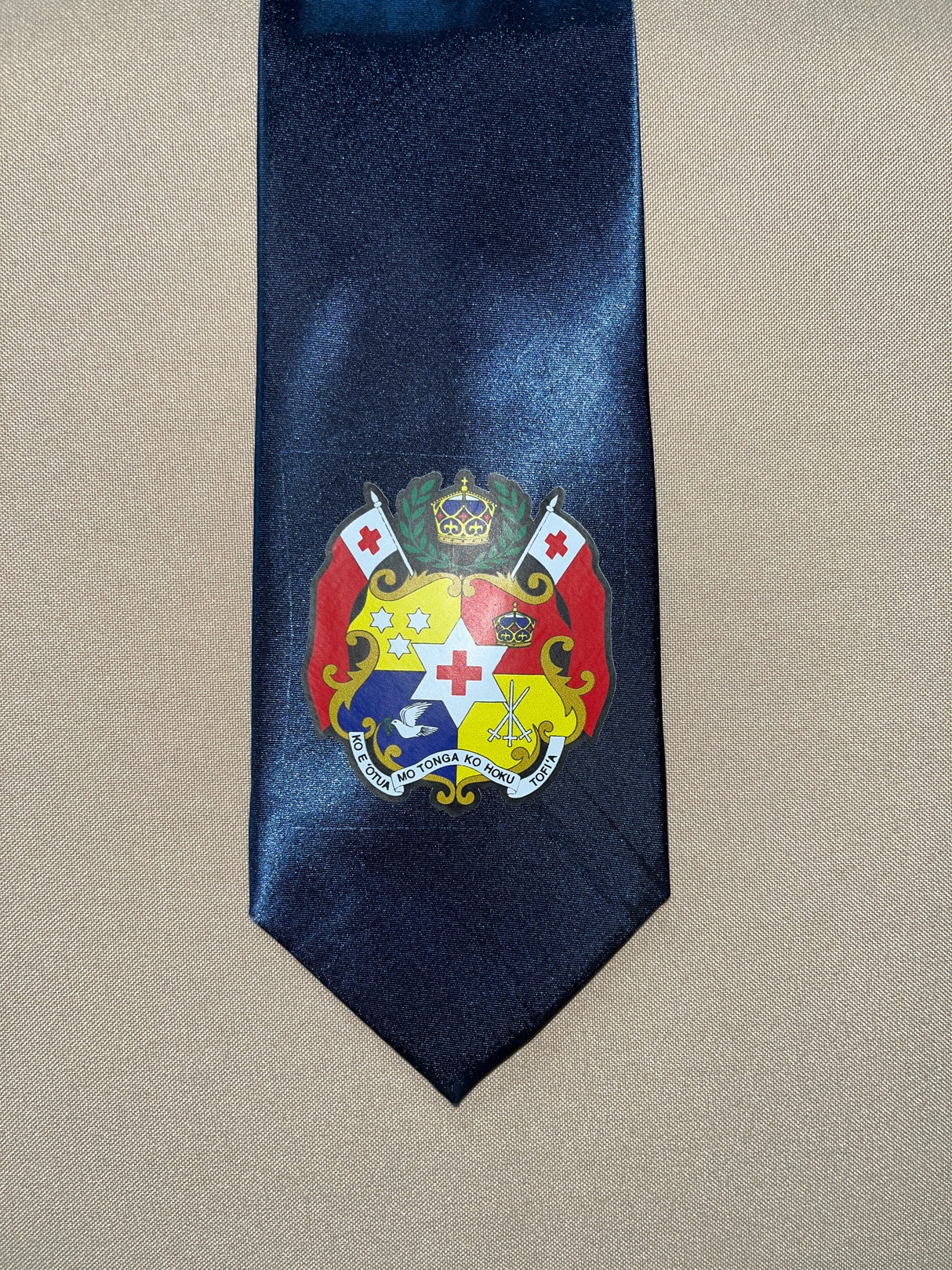Tonga Seal Polyester Fabric - Tongan Seal Print, 56" Length, 3.5" Width (1 Tie)