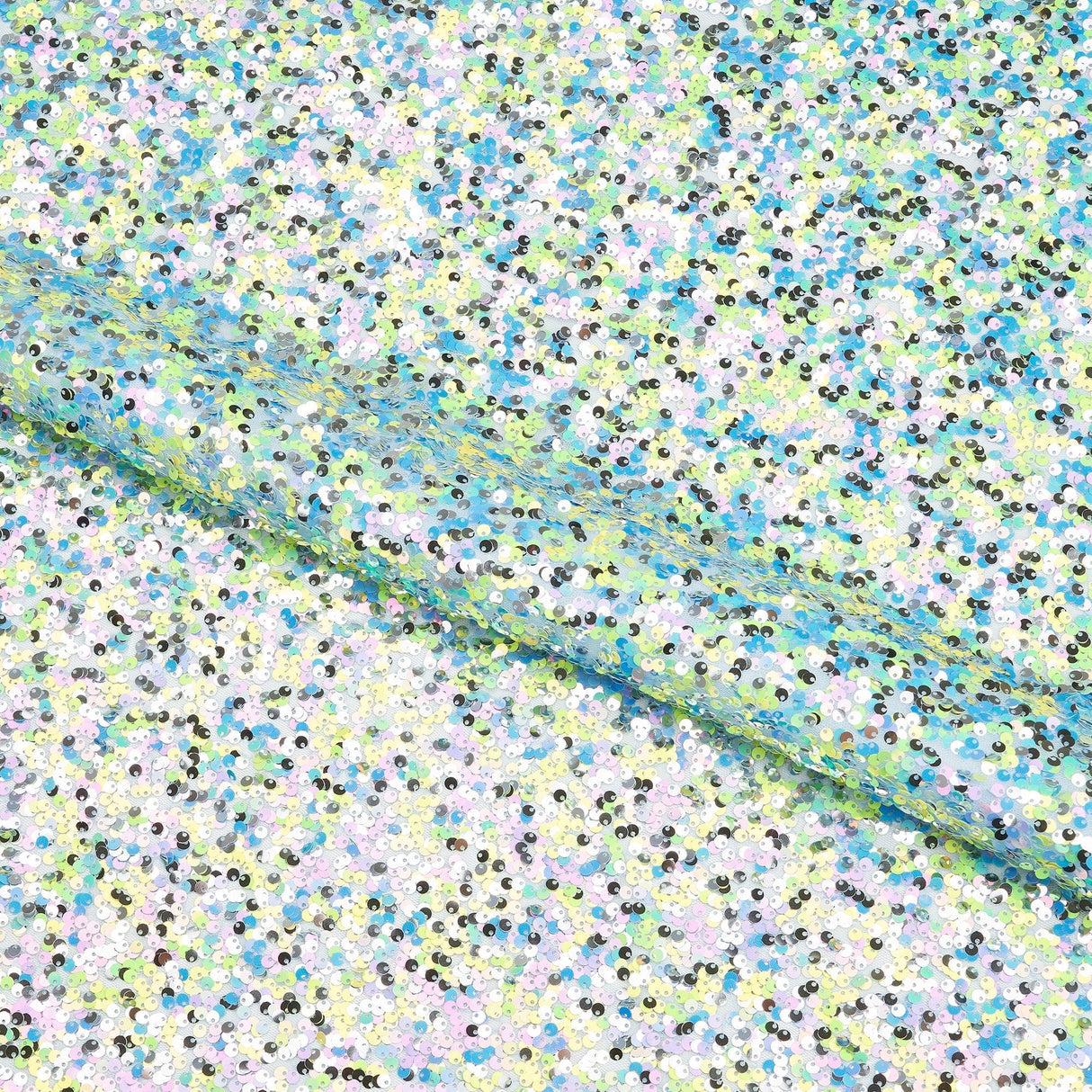 Too Fun Mesh Sequin Fabric - Bright Blue, Mesh Sequin, 54/56" Cut Width, 50" Usable Width (1 Yard)