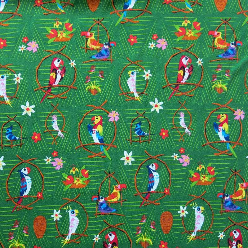 Cotton Knit Parrot Party Novelty Print