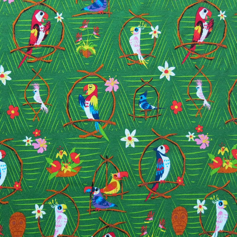 Cotton Knit Parrot Party Novelty Print