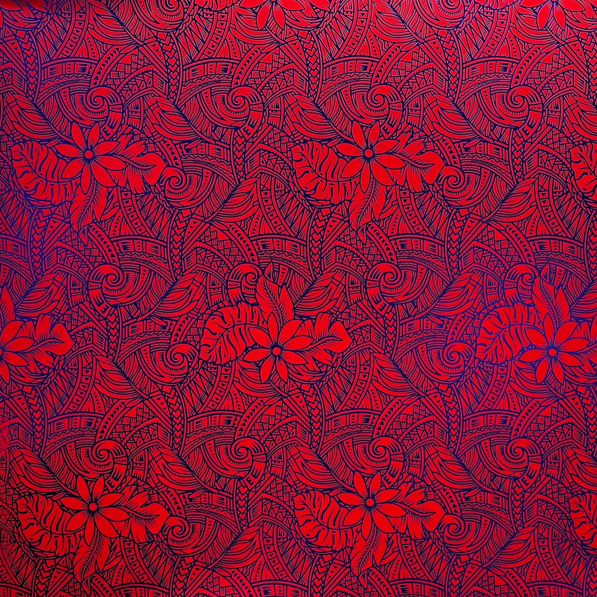 Polyester Print Tropical Leaves Foil Fabric