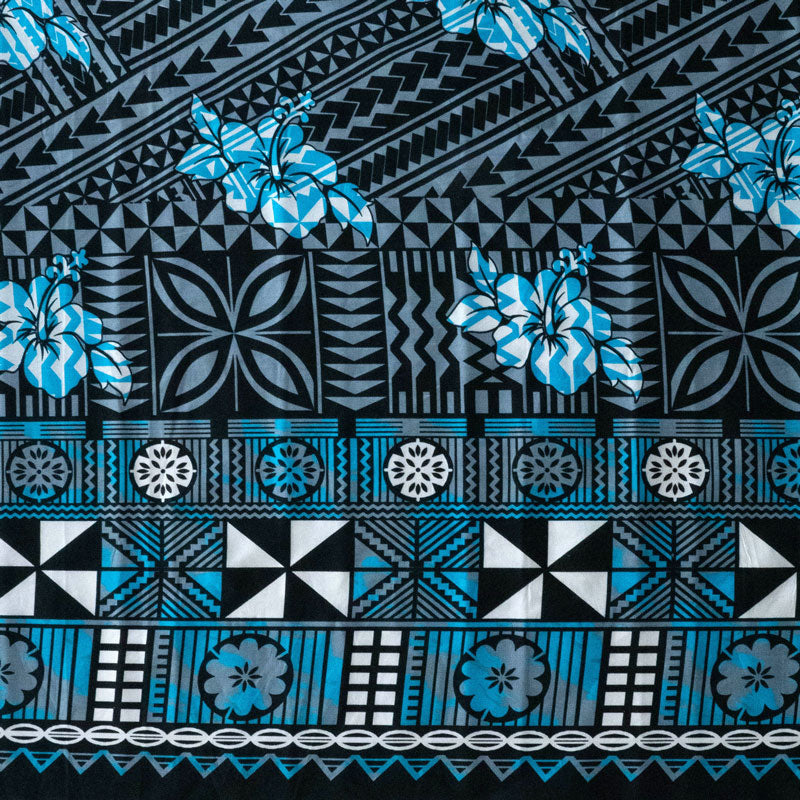 Cotton Fabric Traditional Polynesian Geometric Flower Design
