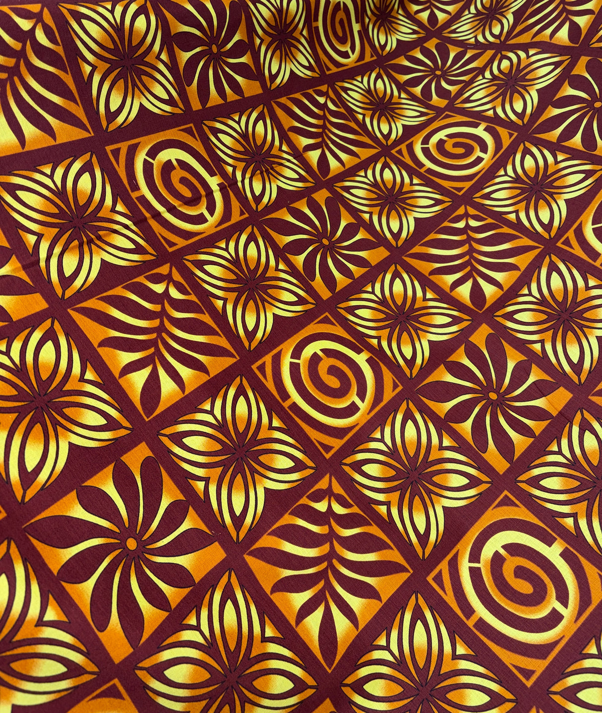 Traditional Polynesian Tapa Checkered Design Cotton Light Barkcloth Fabric - Fuchsia & Black, 45" Width (1 Yard)