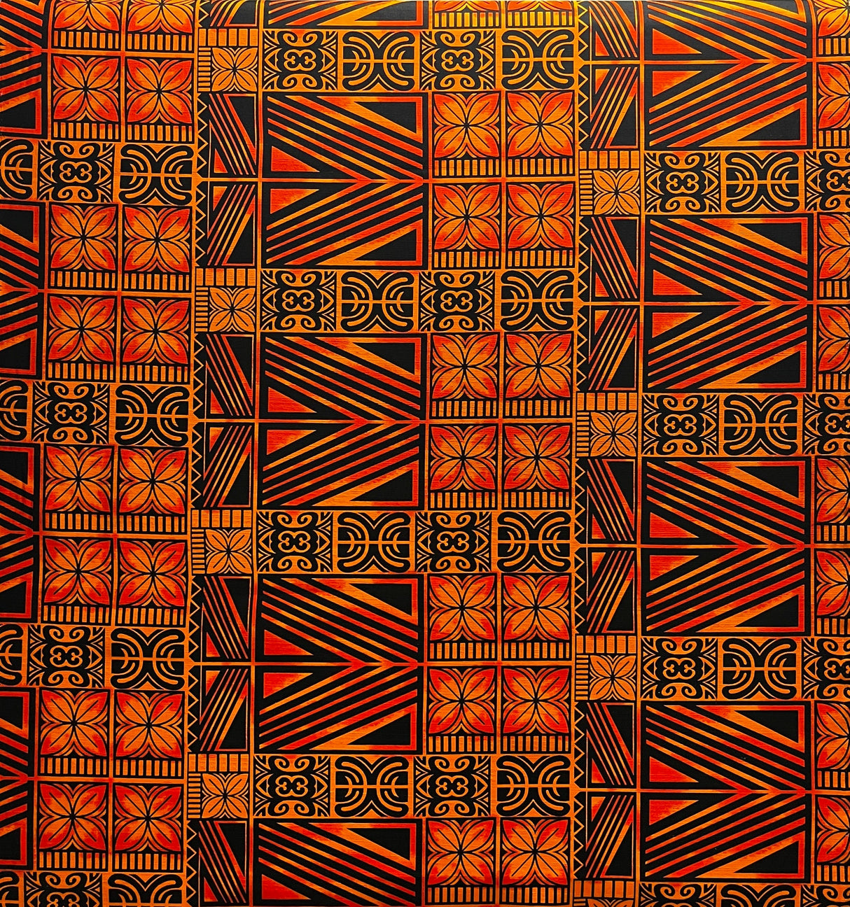 Traditional Polynesian Tapa Light Barkcloth Fabric - Lavander & Black, 36" X 45" (1 Yard)