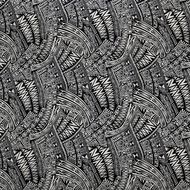 Cotton Polynesian Tattoo Fabric Light Barkcloth