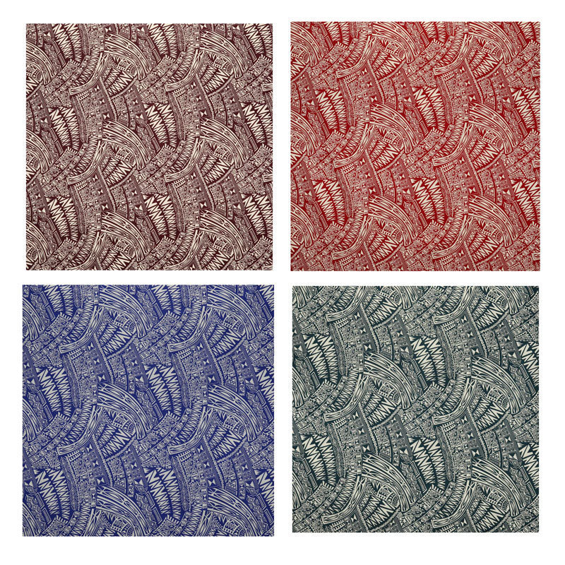 Cotton Polynesian Tattoo Fabric Light Barkcloth