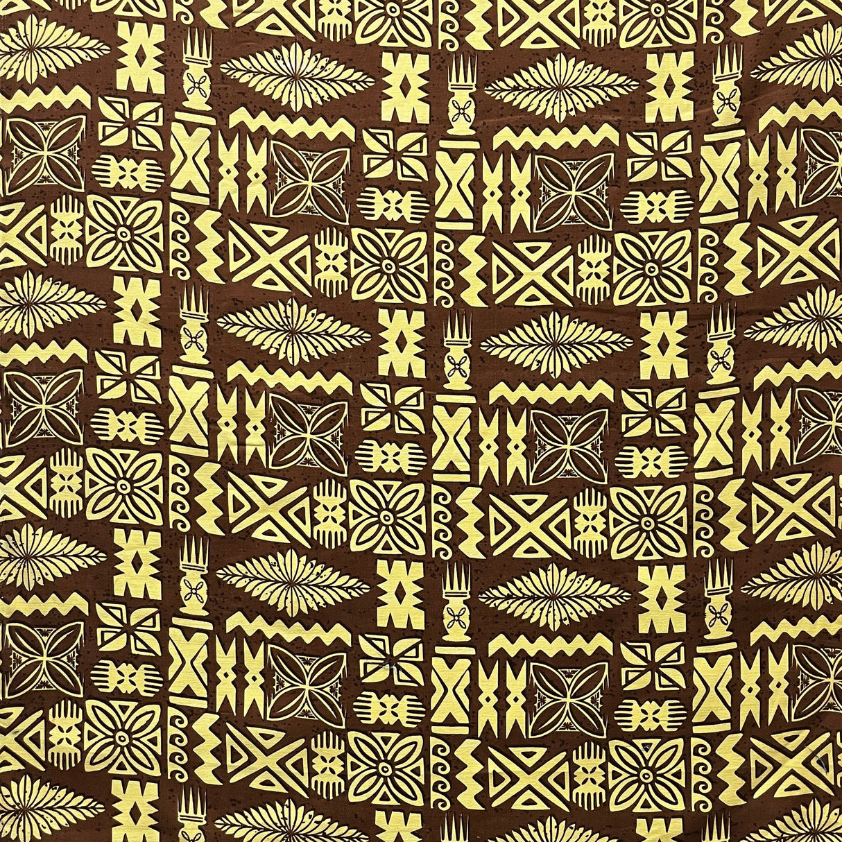 Tribal Tapa Cotton Barkcloth Fabric - Tongan Kupesi Pattern, 45" Width (1 Yard)