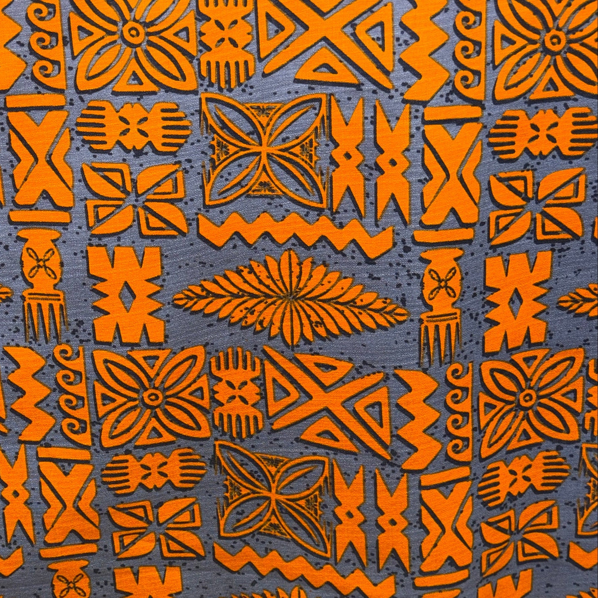 Tribal Tapa Cotton Barkcloth Fabric - Tongan Kupesi Pattern, 45" Width (1 Yard)