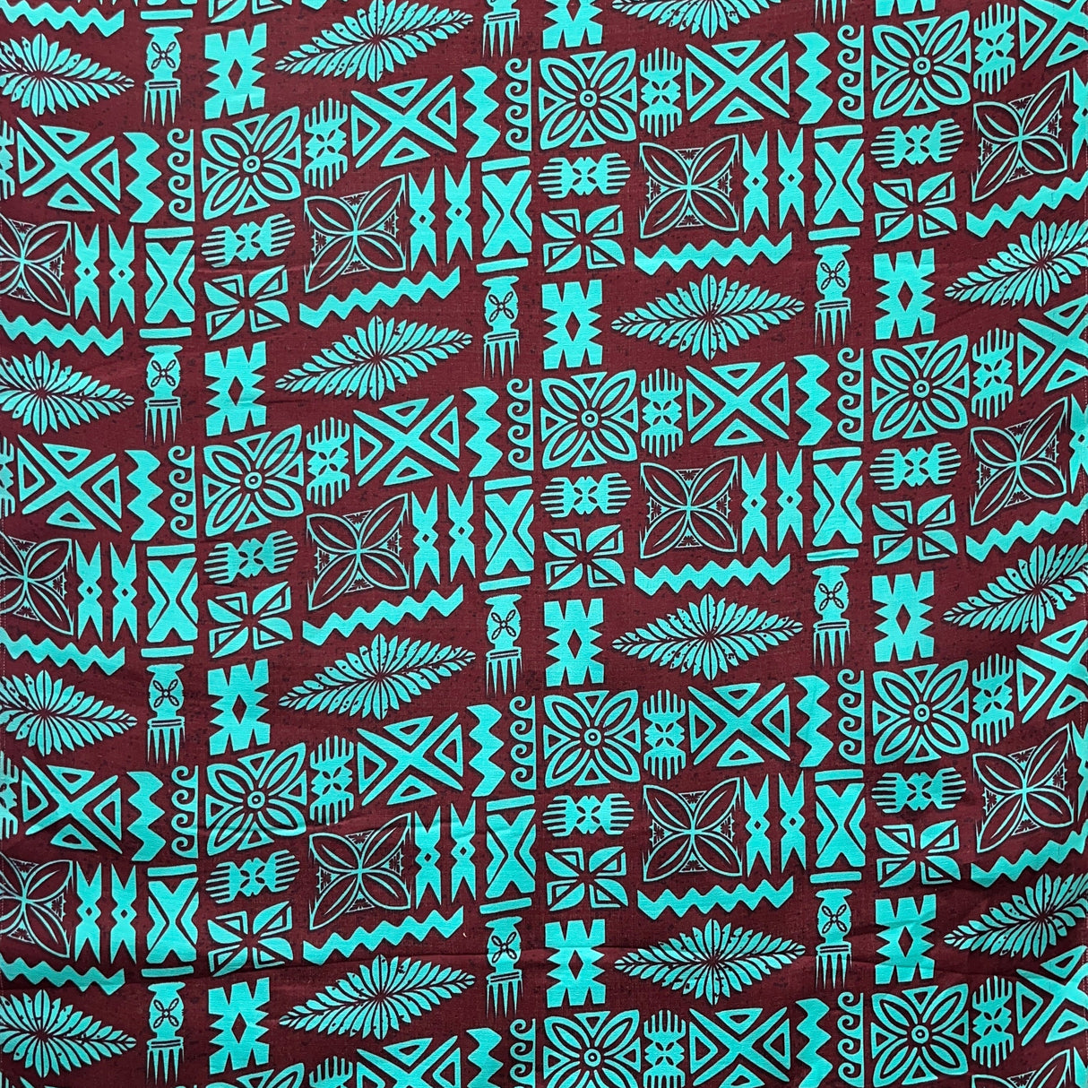 Tribal Tapa Cotton Barkcloth Fabric - Tongan Kupesi Pattern, 45" Width (1 Yard)