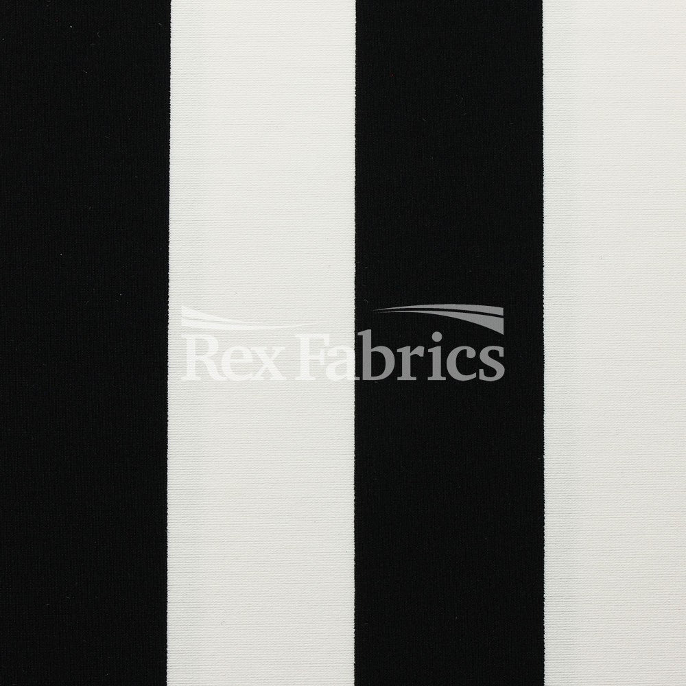 EZ Tricot Stripes Nylon Spandex Tricot Fabric - Red/White, Navy/White, Black/White Striped Print, 58/60" Width (1 Yard)