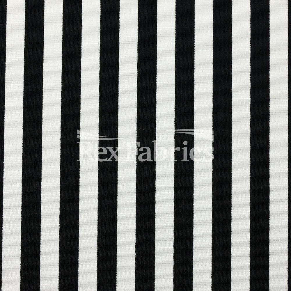EZ Tricot Stripes Nylon Spandex Tricot Fabric - Red/White, Navy/White, Black/White Striped Print, 58/60" Width (1 Yard)