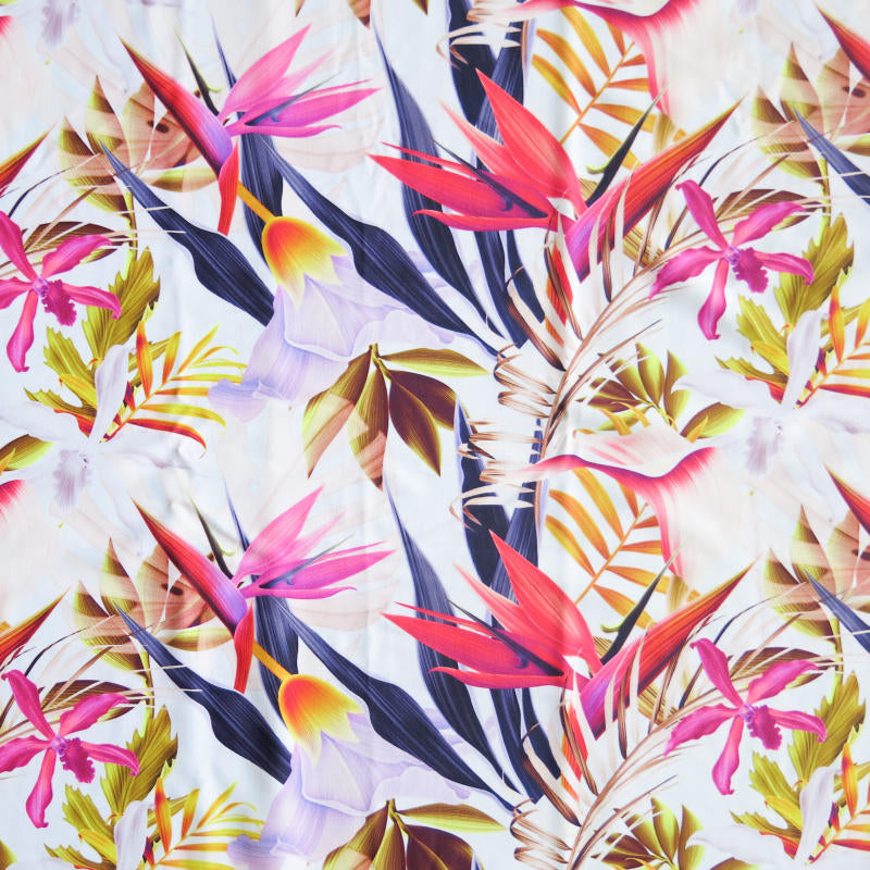 Swim Knit Nylon Spandex Tropical Paradise Floral