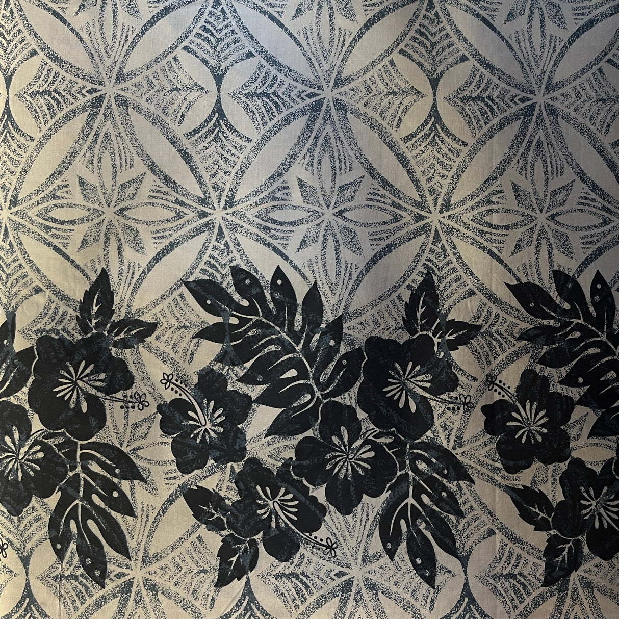 Polyester Tropical Floral Border Fabric