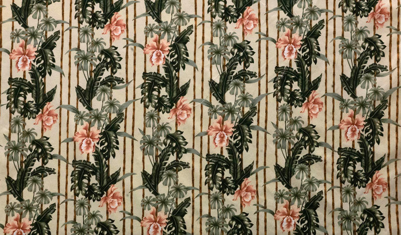 Cotton Print Tropical Garden Upholstery Fabric