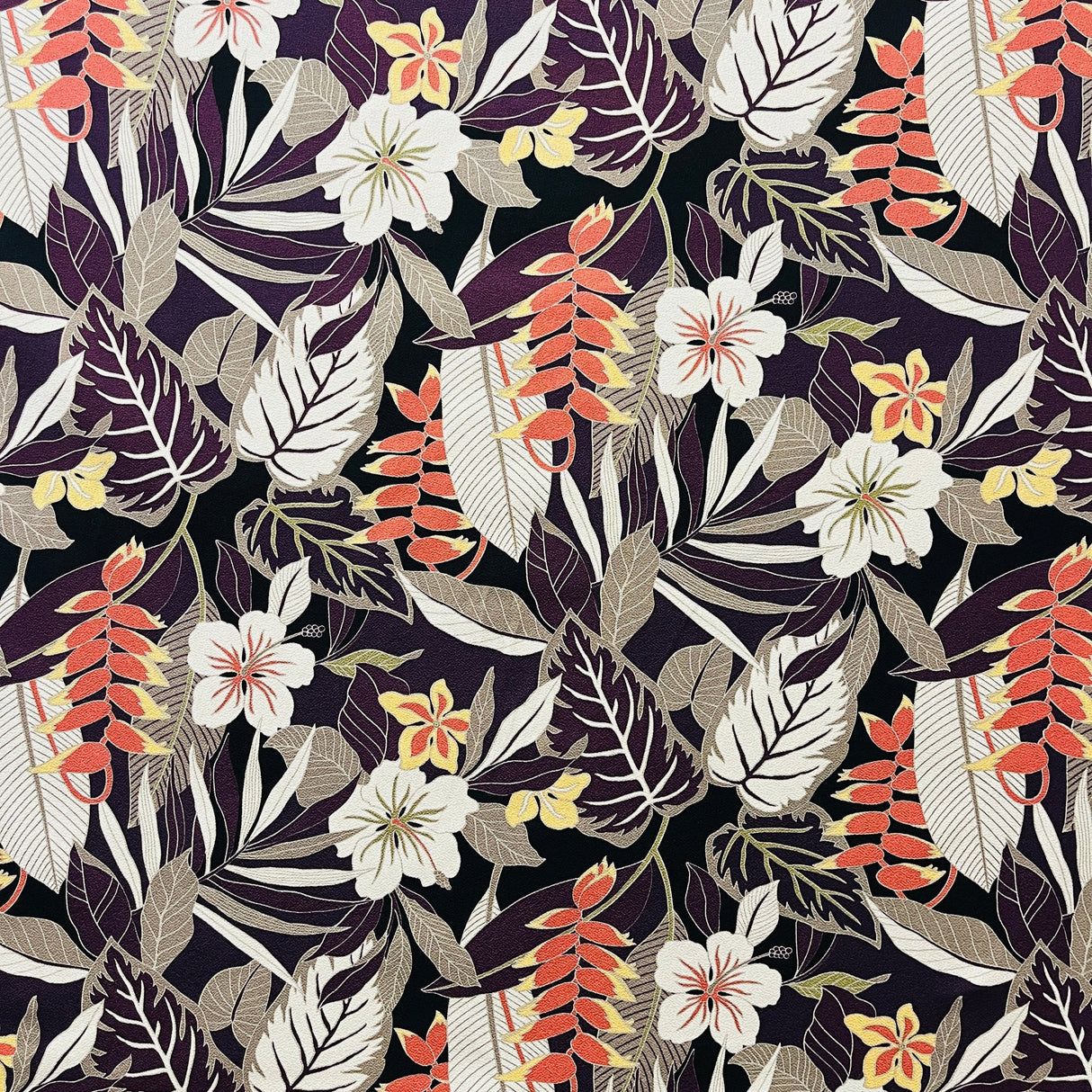 Tropical Garden Cotton Fabric - Tropical Floral Print, 56"-58" Width (1 Yard)