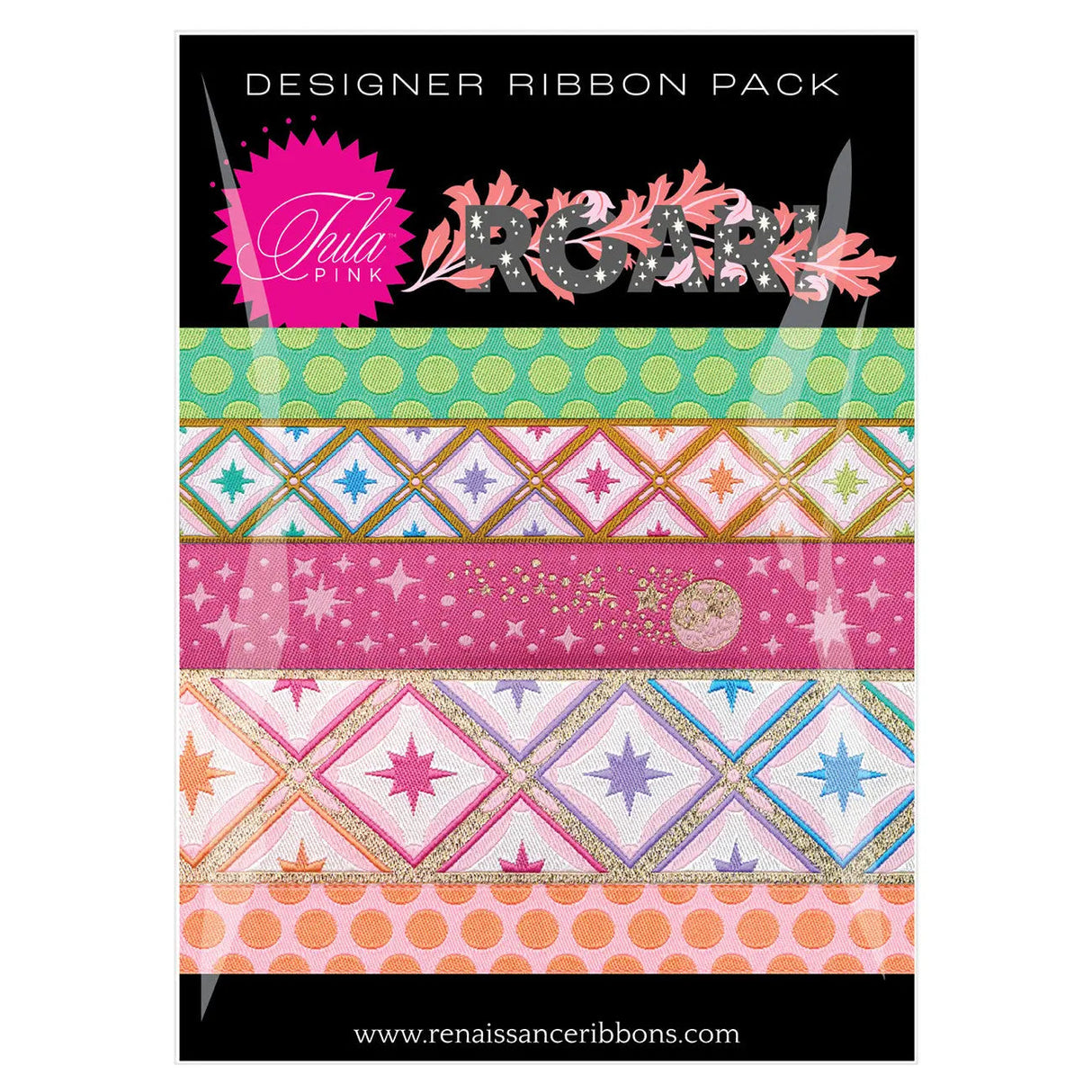 Polyester Ribbon Pack Tula Pink Roar Blush