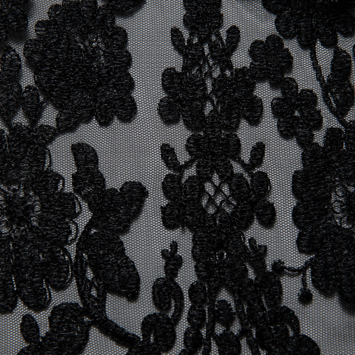 1 Yard Tulle Lace Fabric with Beautiful Intricate Embroidery, 52" Wide