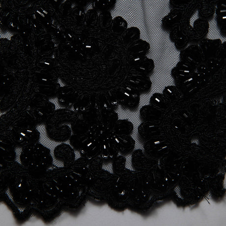 1 Yard Luxurious Embroidered Tulle Lace Fabric with Intricate Design 52" Wide