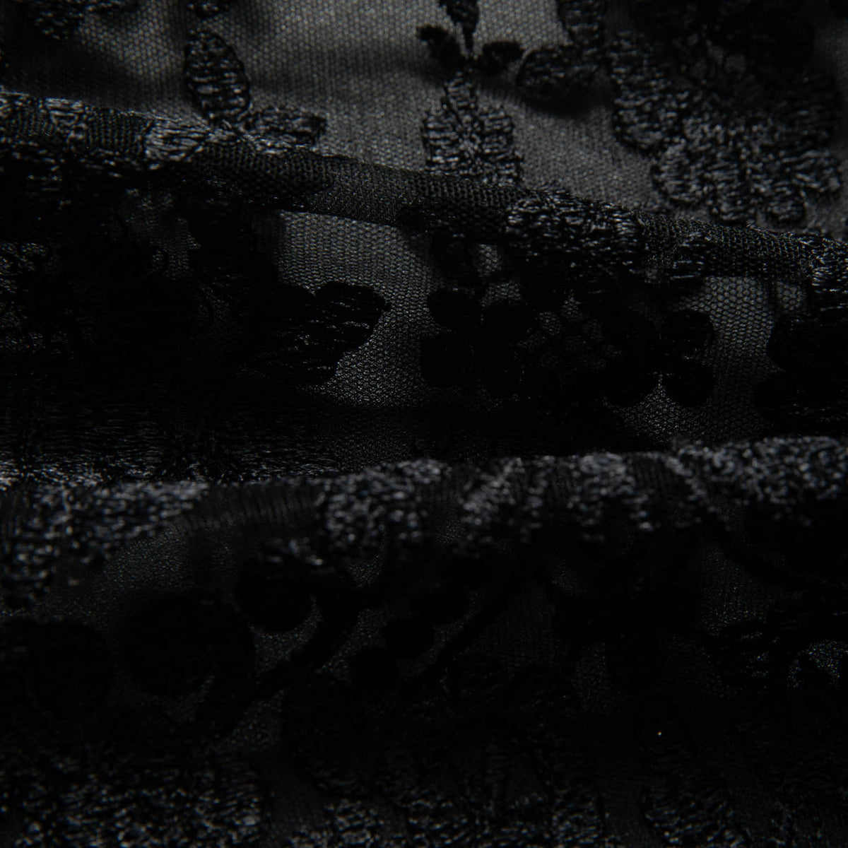 1 Yard Tulle Lace Fabric with Beautiful Intricate Embroidery, 52" Wide