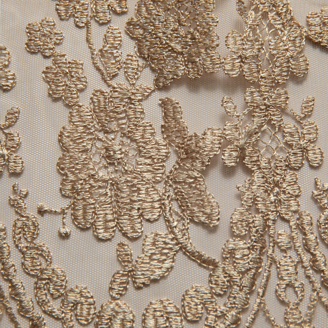 1 Yard Luxury Embroidered Tulle Lace with Fine Intricate Detailing – 52" Wide