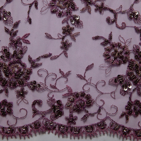 1 Yard Opulent Embroidered Tulle Lace Fabric with Lavish 3D Design 52" Wide