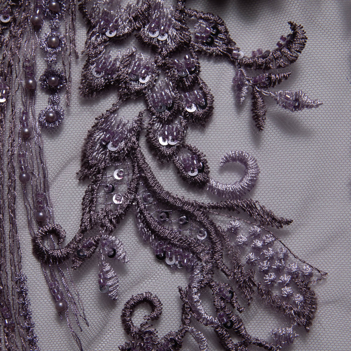 1 Yard Tulle Lace Fabric with Beautiful 3D Floral Embroidery, 52" Wide