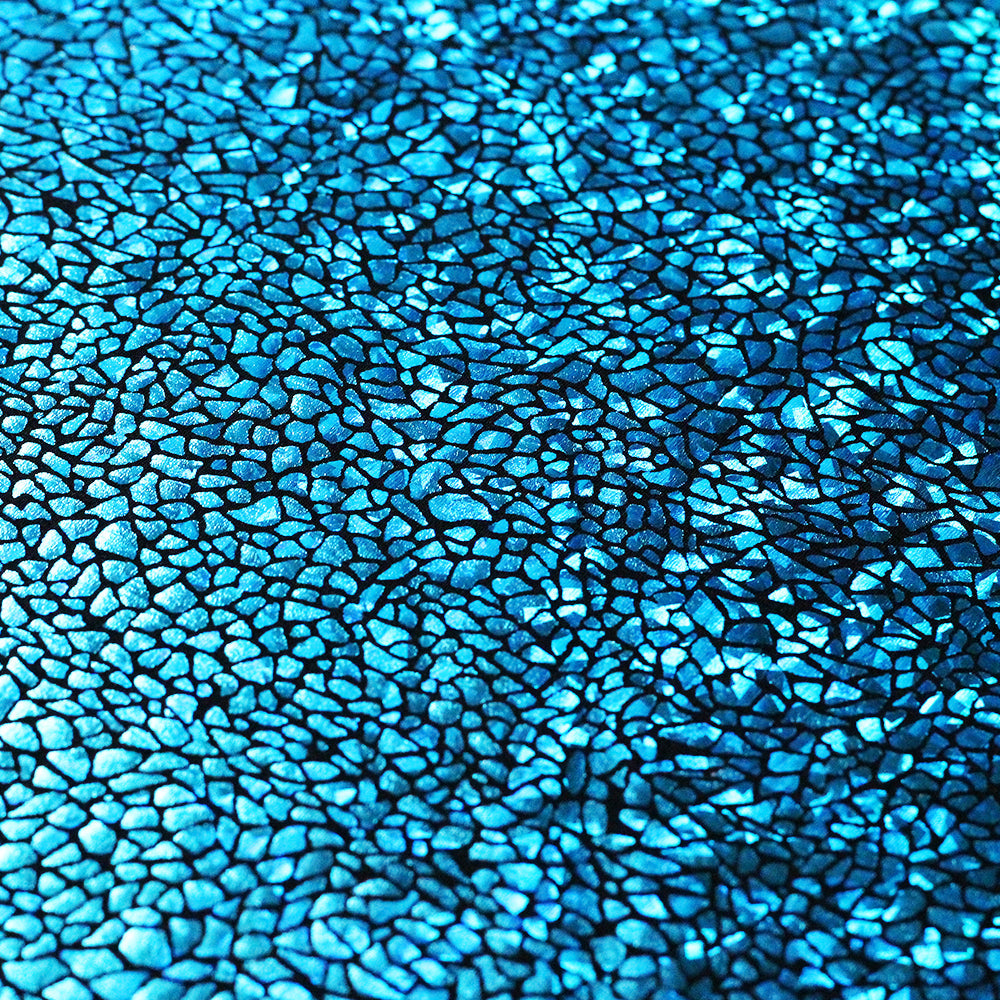 Pebbles Hologram Nylon Spandex Fabric - Assorted Colors On Black, Hologram Pebble Print, 58/60" Width (1 Yard)