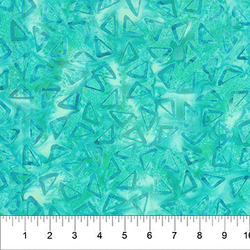 Cotton Fabric Turquoise Scattered Triangle Celebration 44/45