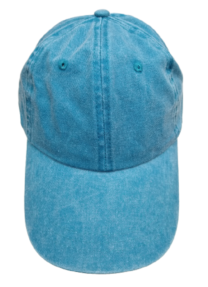 Mega Cap Cotton Twill Cap - Turquoise, Low Profile, Unstructured, Six Panel (1 Cap)