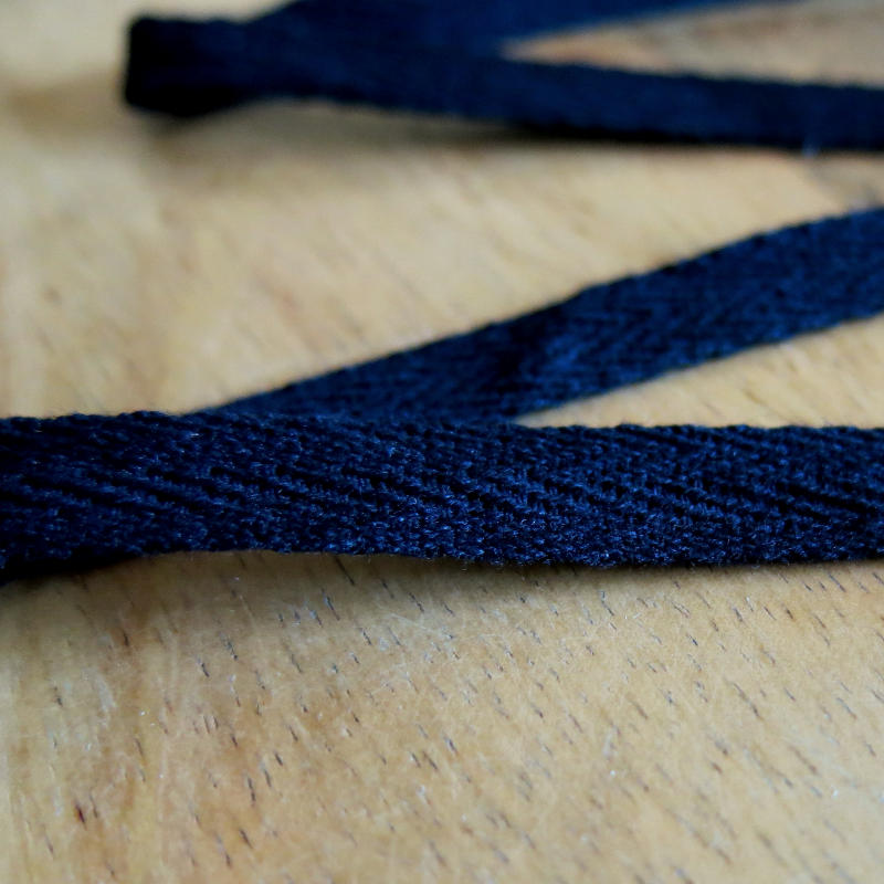 Black Cotton Twill Tape 3/8 Inch Herringbone