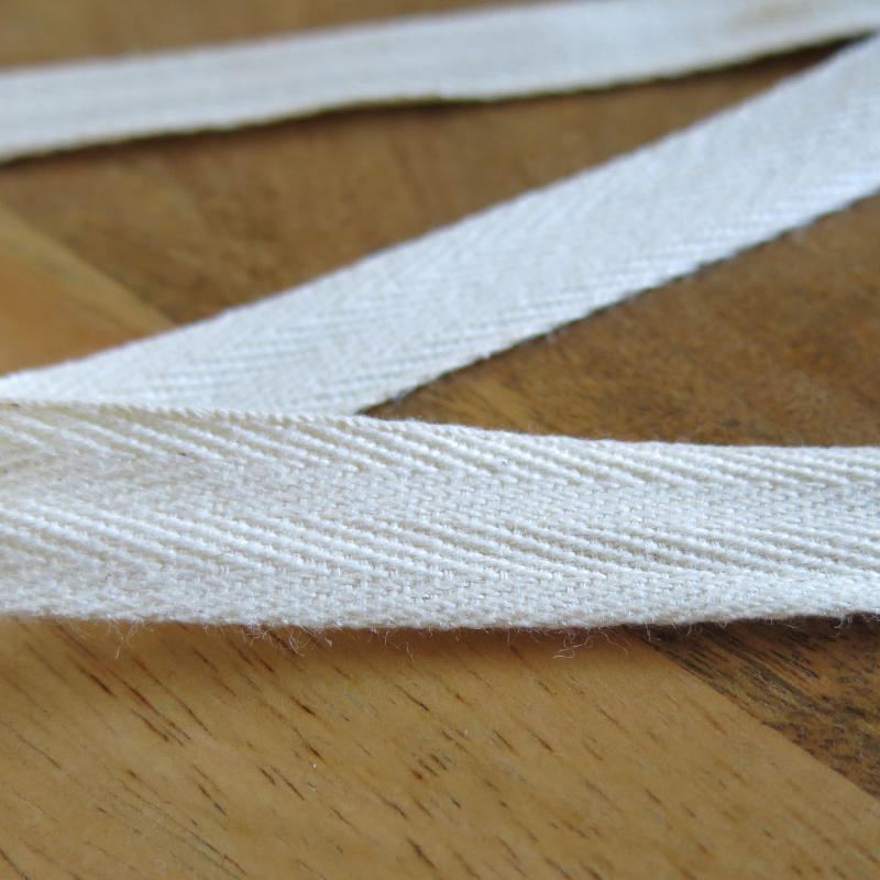 Cotton Twill Tape Natural Herringbone 5/8 Inch