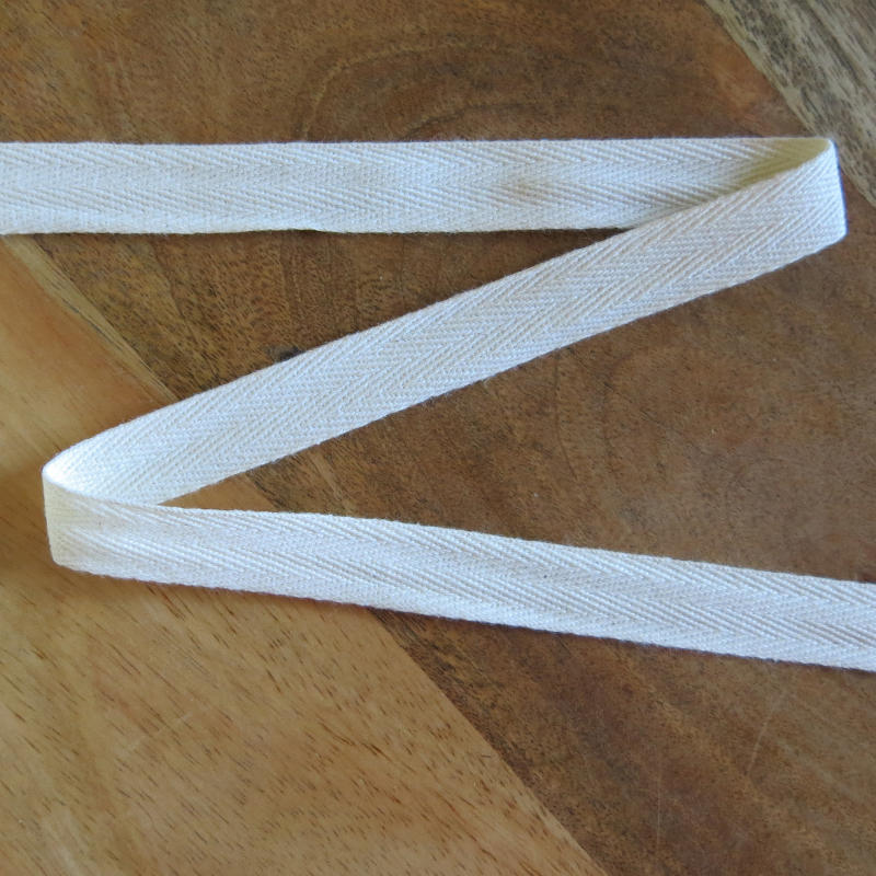 Cotton Twill Tape Natural Herringbone 5/8 Inch