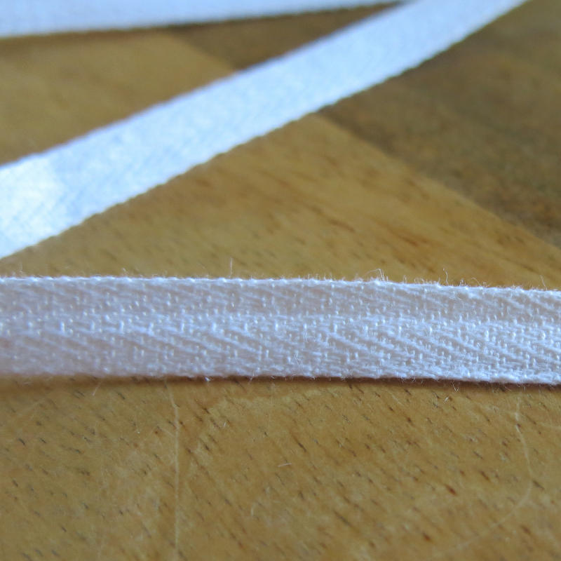 Cotton Twill Tape White Herringbone 3/8 Inch