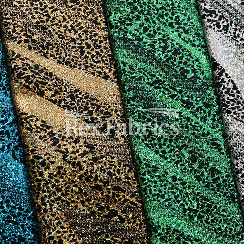 Twinkle Zebra Nylon Spandex Fabric - Multiple Colors, Glitter Zebra Print, 58/60" Width (1 Yard)
