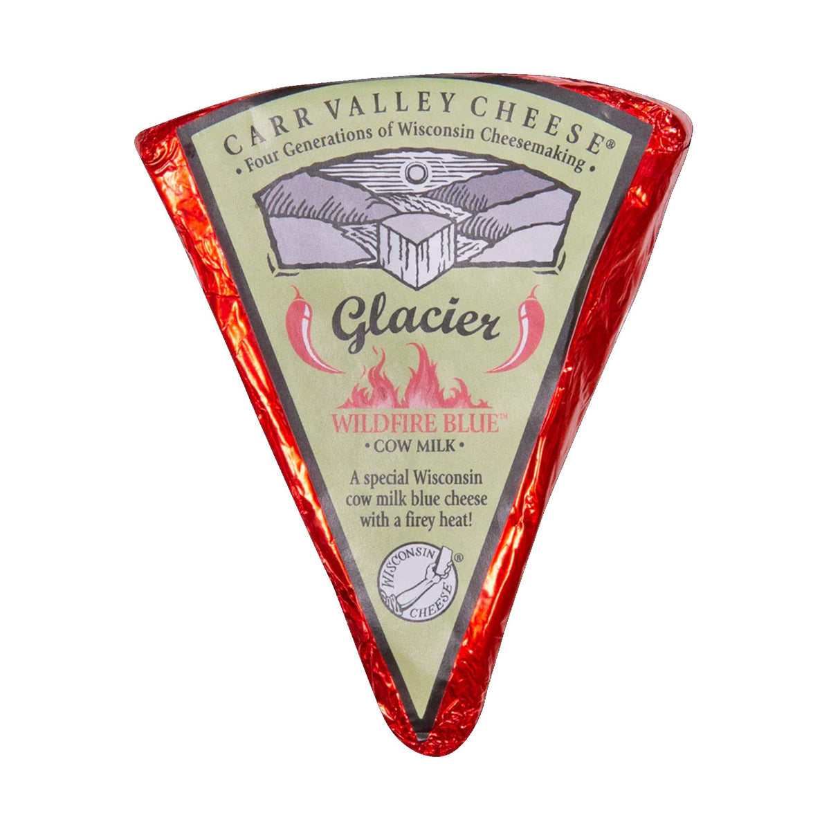 Carr Valley Glacier Wildfire Blue Spicy Blue Cheese with Pepperoncini Crumbles