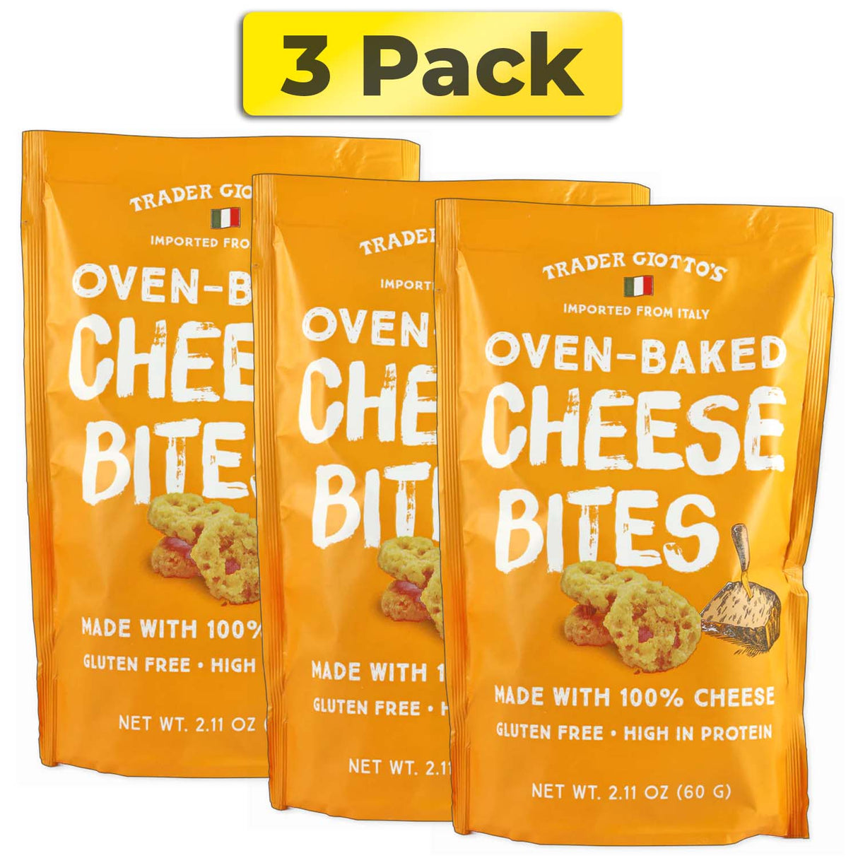 Trader Giotto's Oven-Baked Gluten-Free Cheese Bites, Low Carb Snack - 2.11 oz