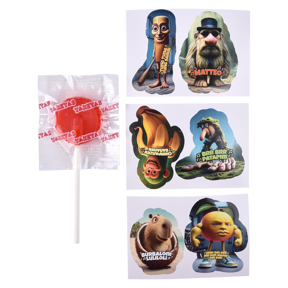 Brainrot Holographic Stickers And Lollipop (24 Ct)