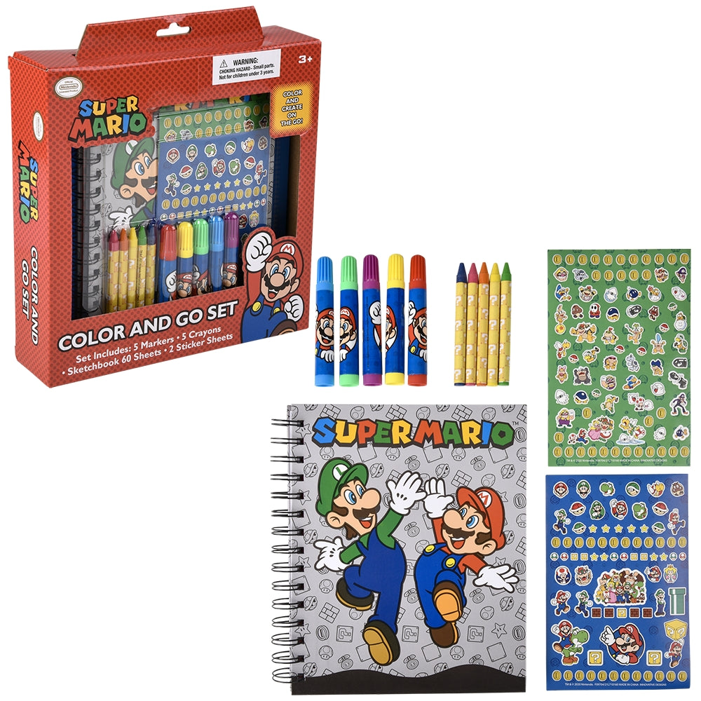 Super Mario Art Set Color And Go
