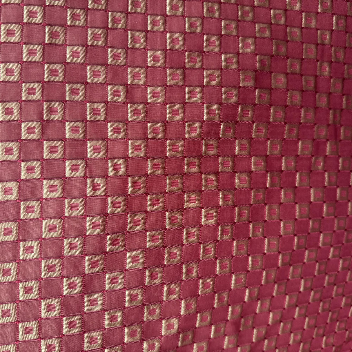 Urban Fabric Silk Fabric - Shiny Small Square Pattern, 55" Width (1 Yard)