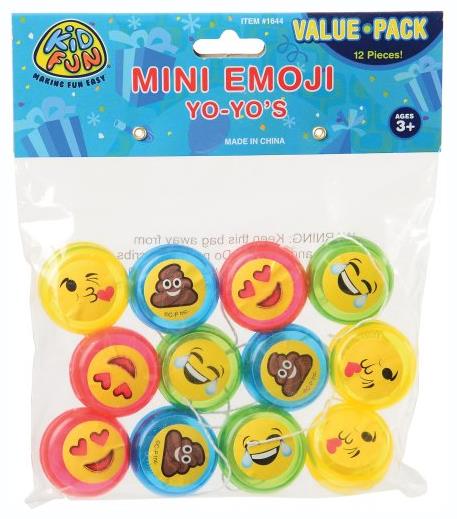 Mini Smile Yo-Yos Set of 12 for Fun Party Favors and Activities
