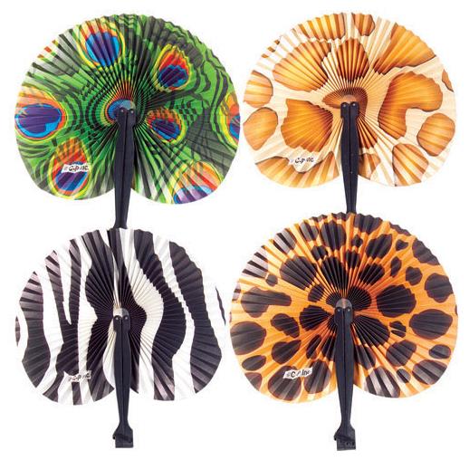 Fun Safari Folding Fans for Outdoor Events Parties and Classroom Activities