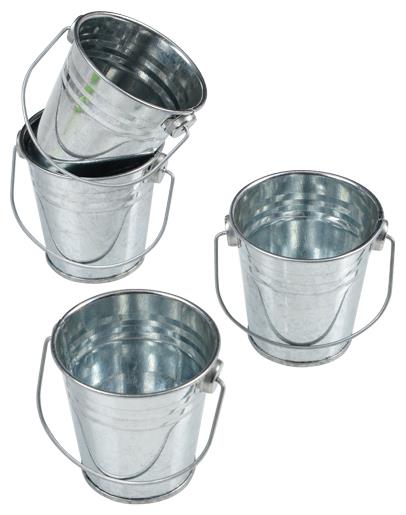 Set of 12 Mini Metal Buckets for Birthday Party Favors Decorations and Creative Games